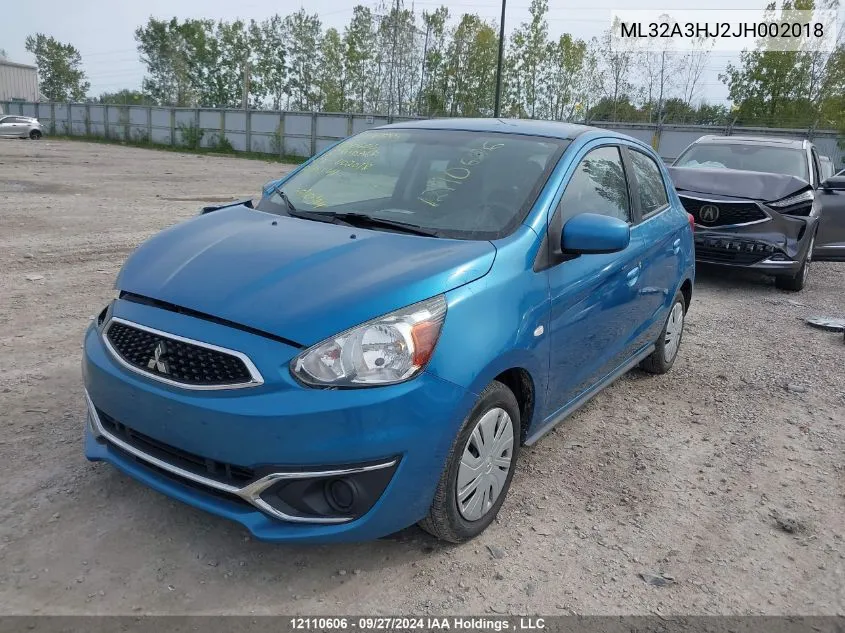 2018 Mitsubishi Mirage Es VIN: ML32A3HJ2JH002018 Lot: 12110606