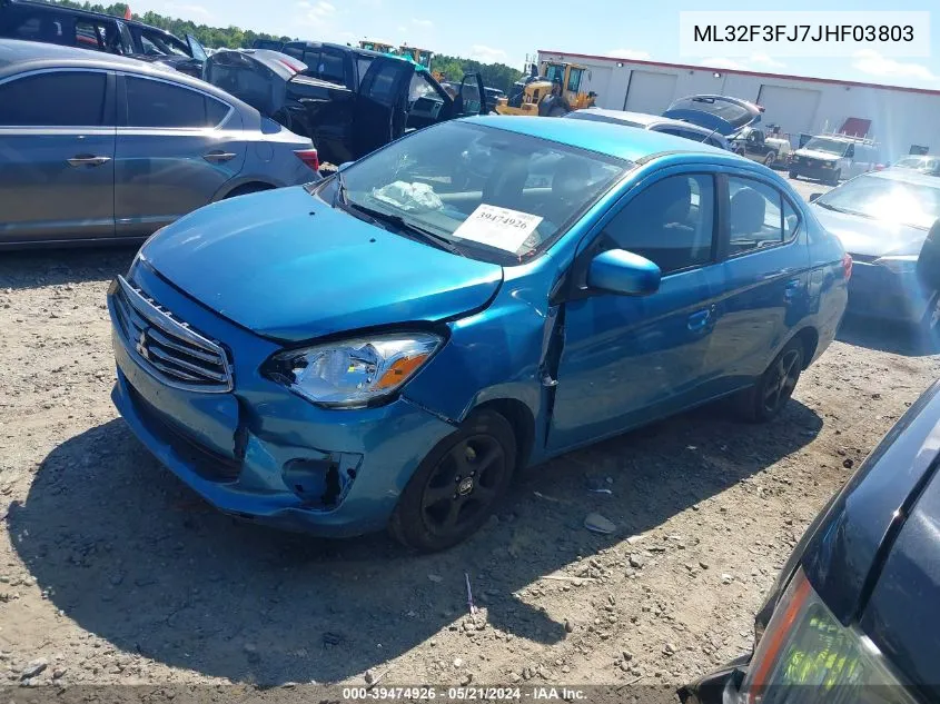 2018 Mitsubishi Mirage G4 Es VIN: ML32F3FJ7JHF03803 Lot: 39474926