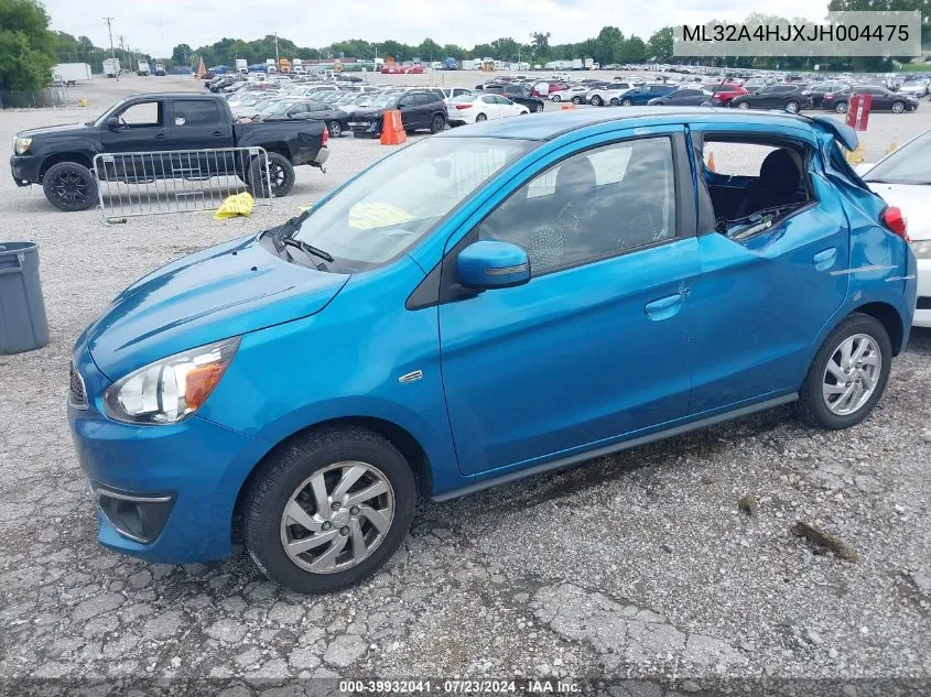 2018 Mitsubishi Mirage Se VIN: ML32A4HJXJH004475 Lot: 39932041