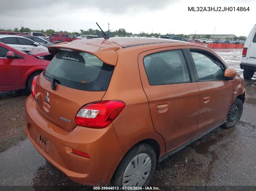 2018 Mitsubishi Mirage Es VIN: ML32A3HJ2JH014864 Lot: 39944013