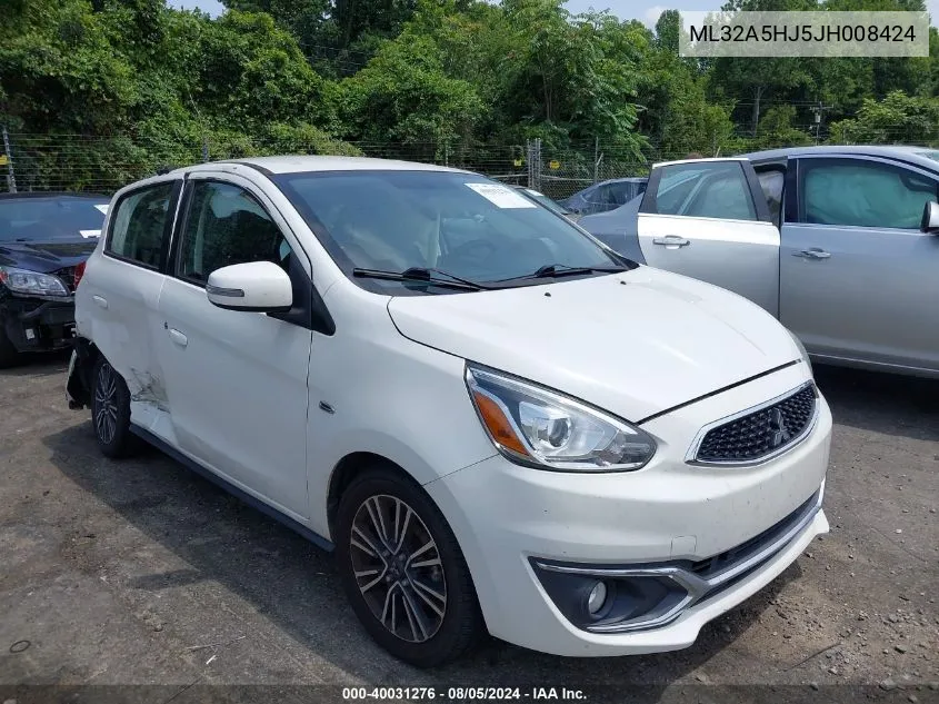 2018 Mitsubishi Mirage Gt VIN: ML32A5HJ5JH008424 Lot: 40031276