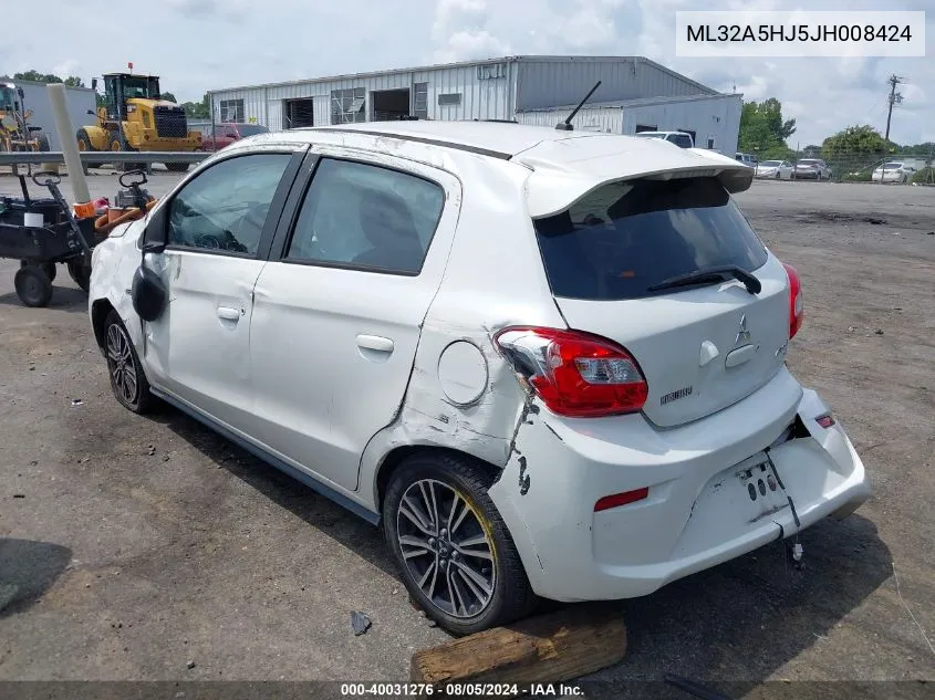 2018 Mitsubishi Mirage Gt VIN: ML32A5HJ5JH008424 Lot: 40031276