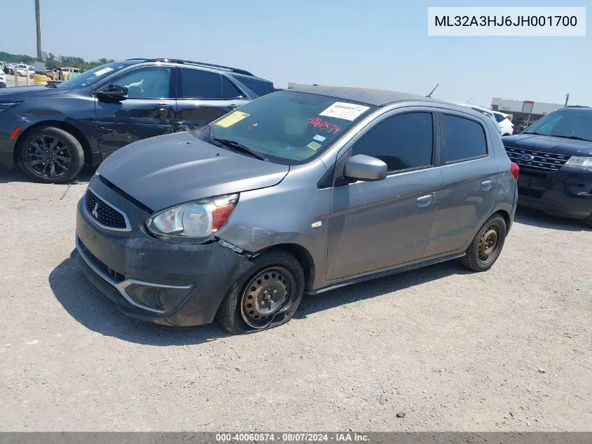 ML32A3HJ6JH001700 2018 Mitsubishi Mirage Es