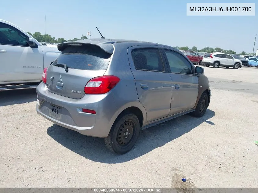 ML32A3HJ6JH001700 2018 Mitsubishi Mirage Es