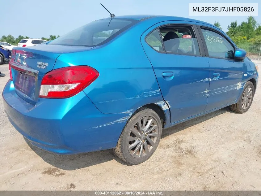 2018 Mitsubishi Mirage G4 G4 Es VIN: ML32F3FJ7JHF05826 Lot: 40112062