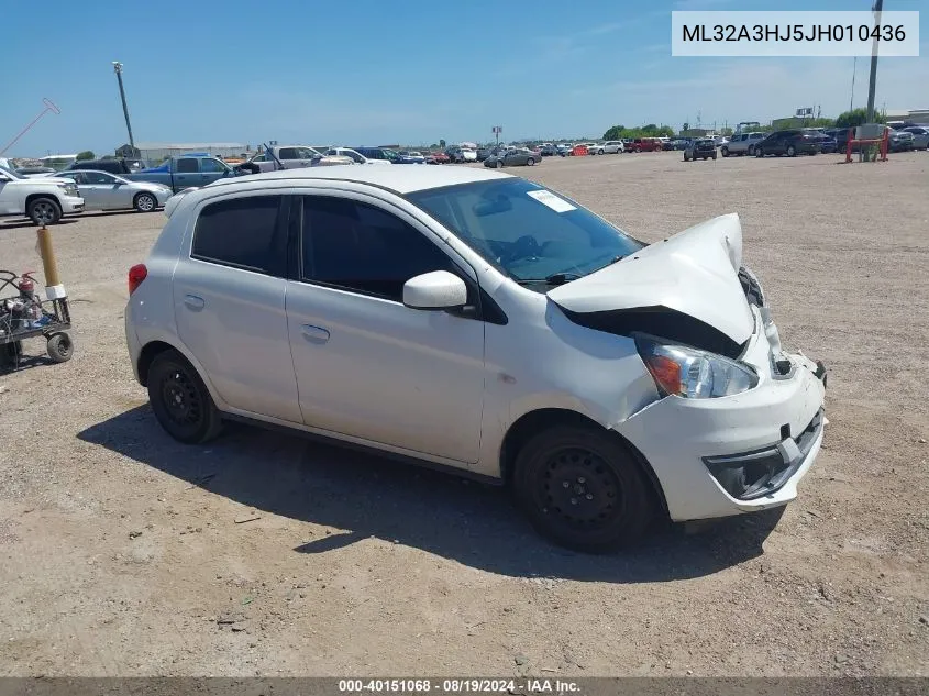 2018 Mitsubishi Mirage Es VIN: ML32A3HJ5JH010436 Lot: 40151068