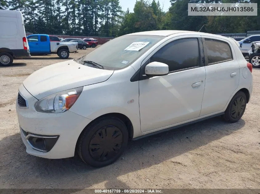 2018 Mitsubishi Mirage Es VIN: ML32A3HJ6JH013586 Lot: 40157759