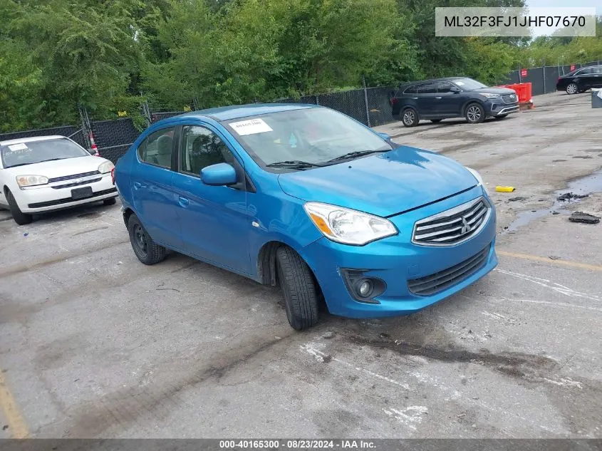 ML32F3FJ1JHF07670 2018 Mitsubishi Mirage G4 Es