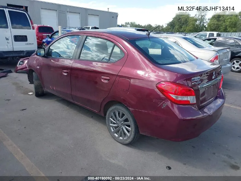 2018 Mitsubishi Mirage G4 Se VIN: ML32F4FJ5JHF13414 Lot: 40190092