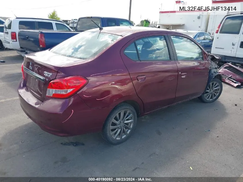 2018 Mitsubishi Mirage G4 Se VIN: ML32F4FJ5JHF13414 Lot: 40190092