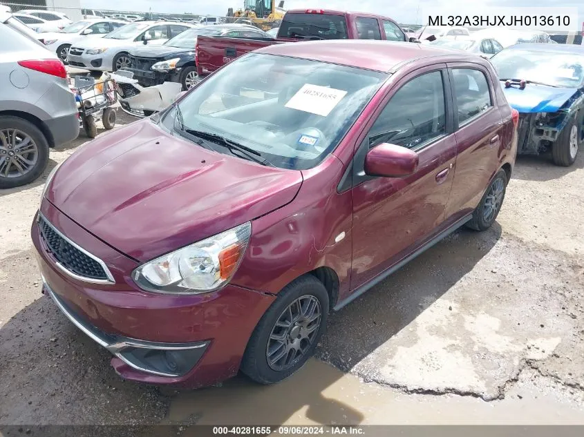 2018 Mitsubishi Mirage Es VIN: ML32A3HJXJH013610 Lot: 40281655