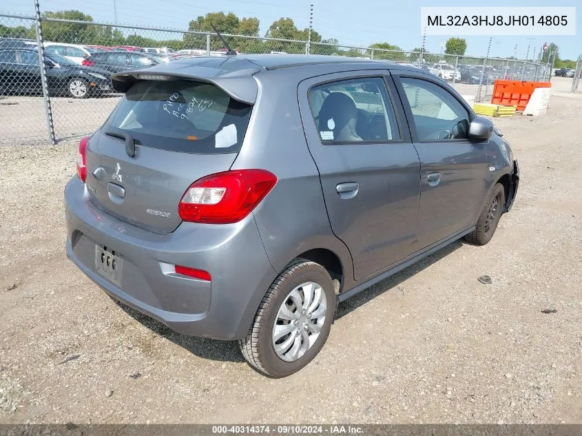 2018 Mitsubishi Mirage Es VIN: ML32A3HJ8JH014805 Lot: 40314374