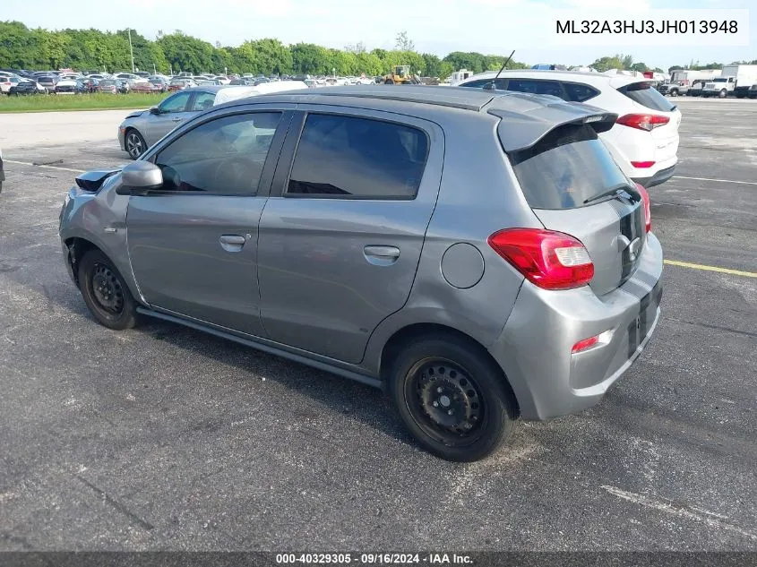 2018 Mitsubishi Mirage Es VIN: ML32A3HJ3JH013948 Lot: 40329305