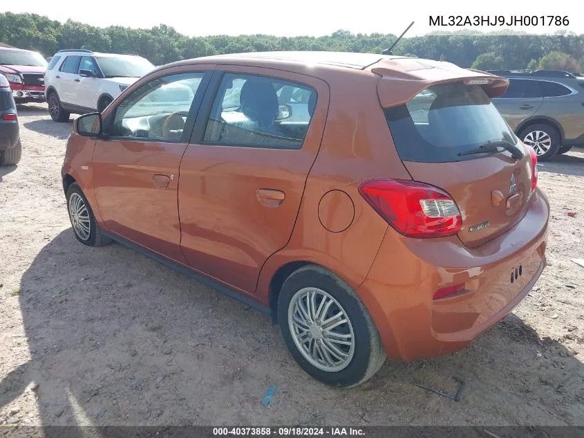 2018 Mitsubishi Mirage Es VIN: ML32A3HJ9JH001786 Lot: 40373858