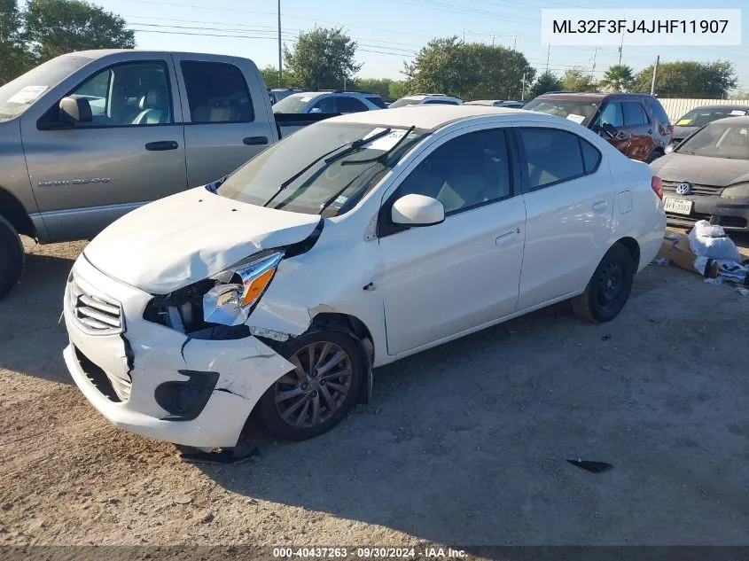 2018 Mitsubishi Mirage G4 G4 Es VIN: ML32F3FJ4JHF11907 Lot: 40437263