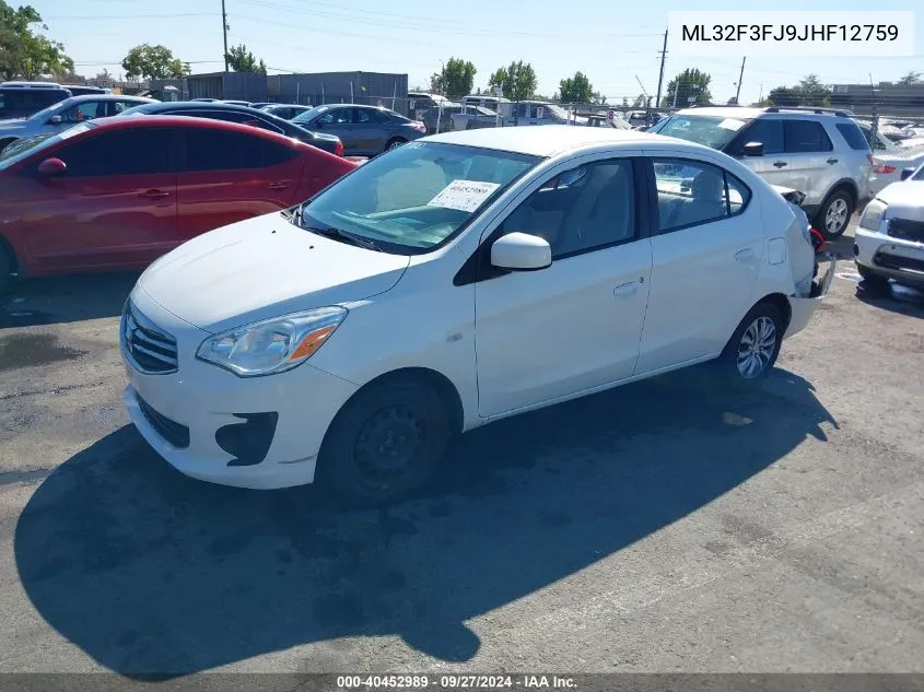 ML32F3FJ9JHF12759 2018 Mitsubishi Mirage G4 Es