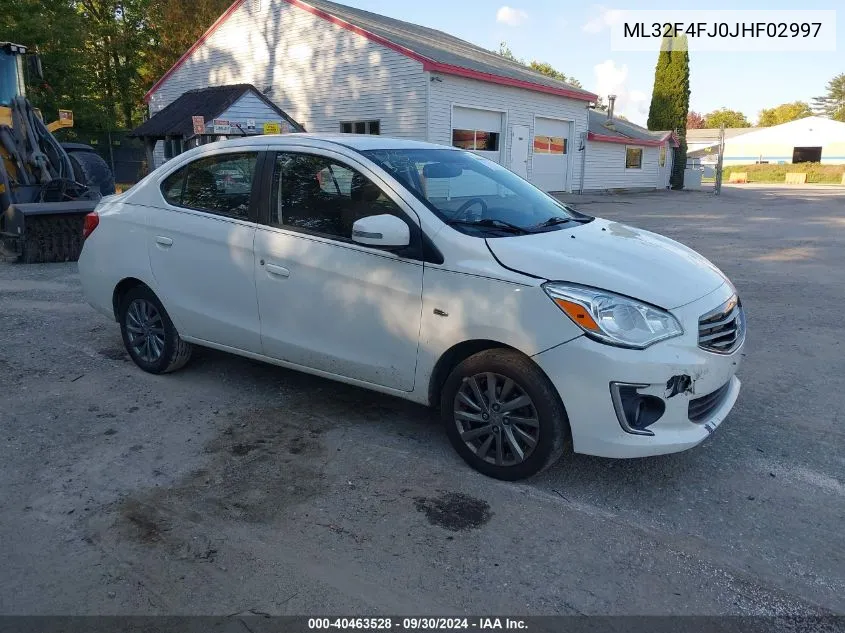 2018 Mitsubishi Mirage G4 Se VIN: ML32F4FJ0JHF02997 Lot: 40463528