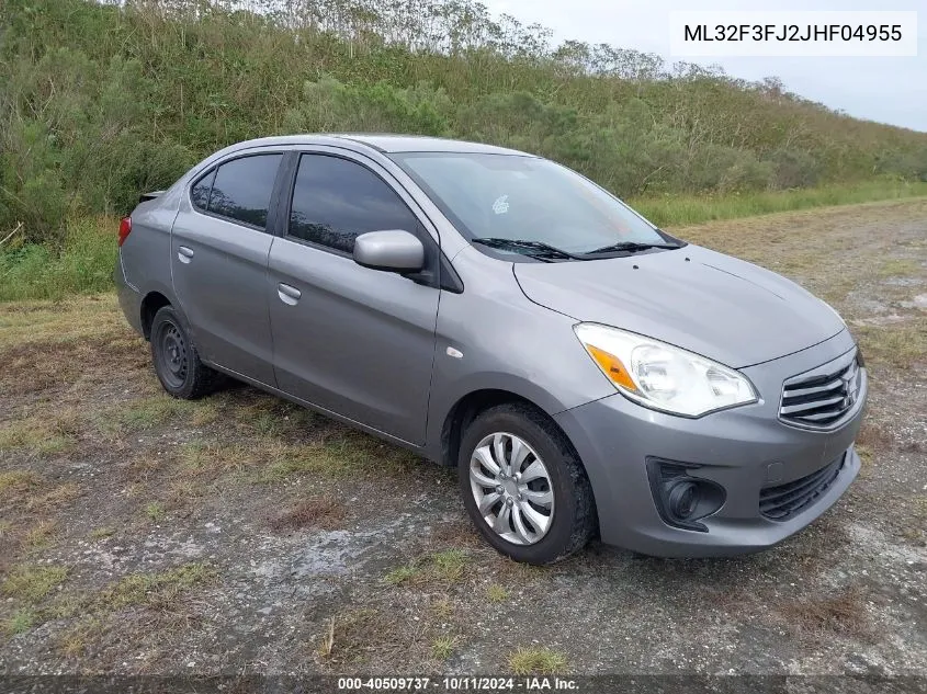 2018 Mitsubishi Mirage G4 Es VIN: ML32F3FJ2JHF04955 Lot: 40509737