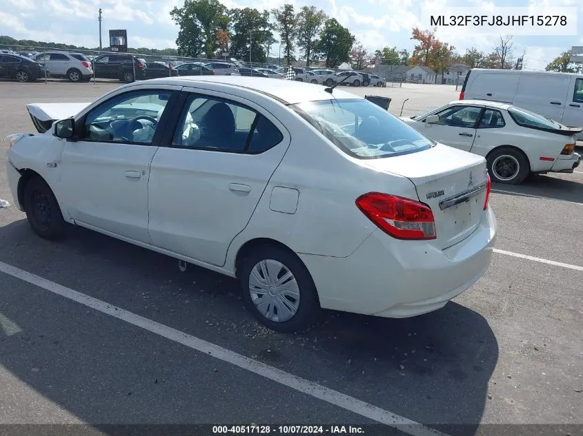 2018 Mitsubishi Mirage G4 Es VIN: ML32F3FJ8JHF15278 Lot: 40517128