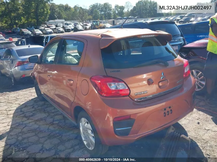 2018 Mitsubishi Mirage Es VIN: ML32A3HJ7JH002497 Lot: 40562639