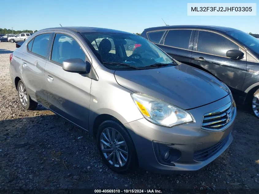 2018 Mitsubishi Mirage G4 Es VIN: ML32F3FJ2JHF03305 Lot: 40569310