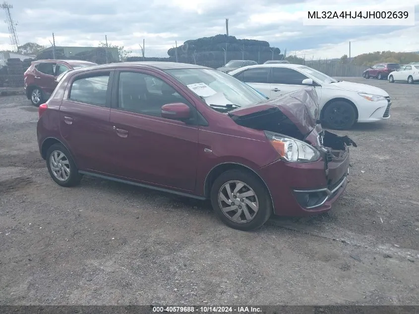 2018 Mitsubishi Mirage Se VIN: ML32A4HJ4JH002639 Lot: 40579688