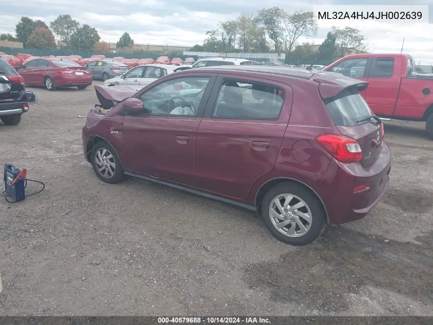 2018 Mitsubishi Mirage Se VIN: ML32A4HJ4JH002639 Lot: 40579688