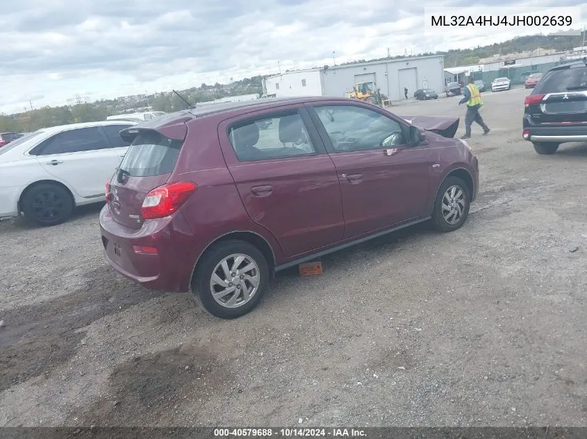 2018 Mitsubishi Mirage Se VIN: ML32A4HJ4JH002639 Lot: 40579688