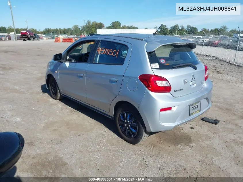 2018 Mitsubishi Mirage Es VIN: ML32A3HJ4JH008841 Lot: 40588501