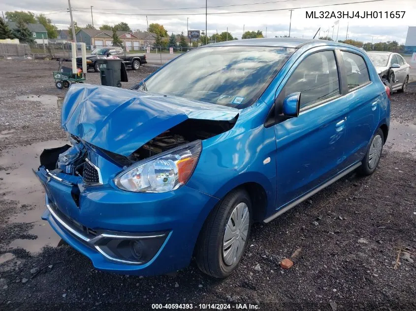 2018 Mitsubishi Mirage Es VIN: ML32A3HJ4JH011657 Lot: 40594393