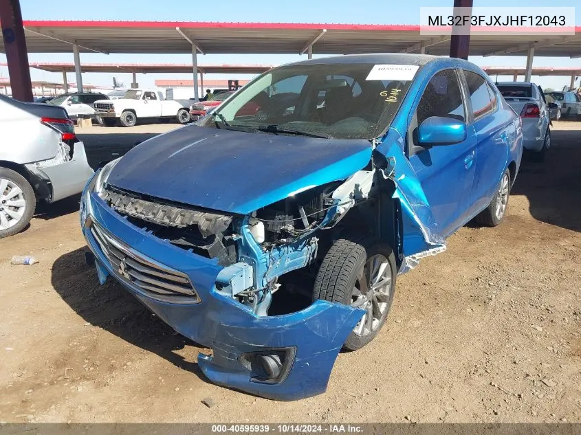 2018 Mitsubishi Mirage G4 Es VIN: ML32F3FJXJHF12043 Lot: 40595939