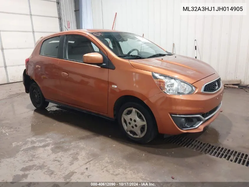 2018 Mitsubishi Mirage Es VIN: ML32A3HJ1JH014905 Lot: 40612090