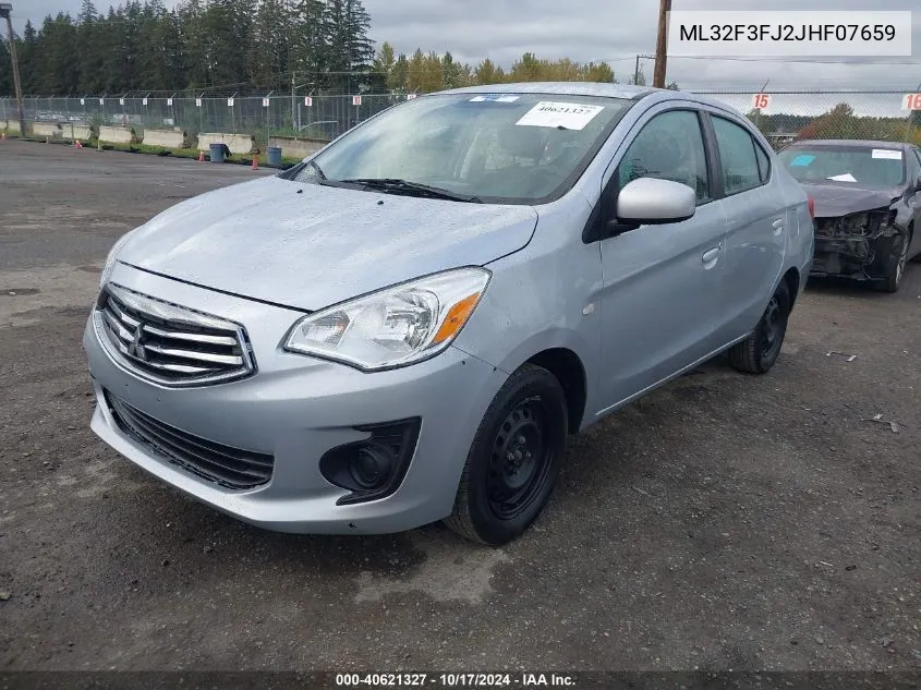 2018 Mitsubishi Mirage G4 Es VIN: ML32F3FJ2JHF07659 Lot: 40621327