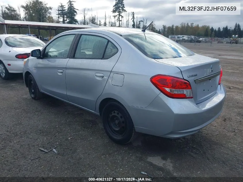 2018 Mitsubishi Mirage G4 Es VIN: ML32F3FJ2JHF07659 Lot: 40621327