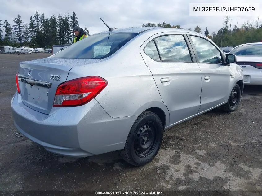 2018 Mitsubishi Mirage G4 Es VIN: ML32F3FJ2JHF07659 Lot: 40621327