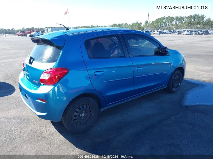 2018 Mitsubishi Mirage Es VIN: ML32A3HJ8JH001018 Lot: 40623638