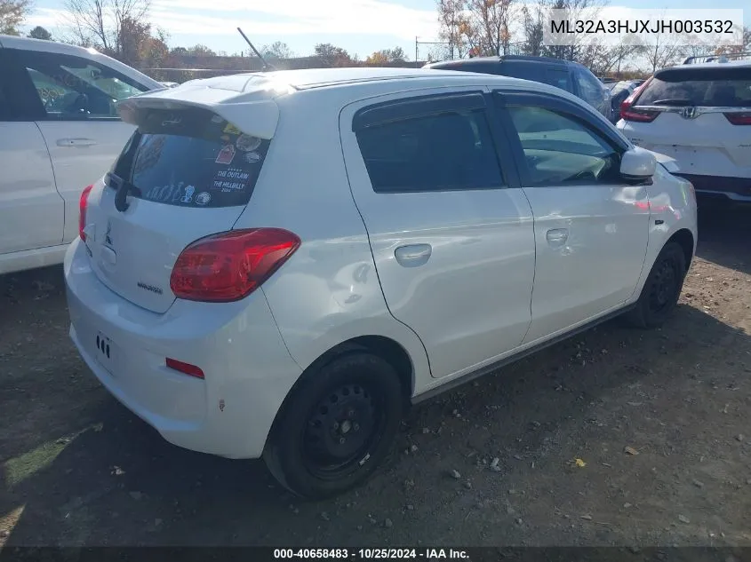 2018 Mitsubishi Mirage Es VIN: ML32A3HJXJH003532 Lot: 40658483