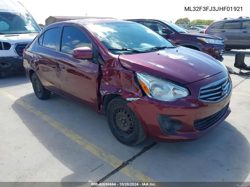 2018 Mitsubishi Mirage G4 Es VIN: ML32F3FJ3JHF01921 Lot: 40696664