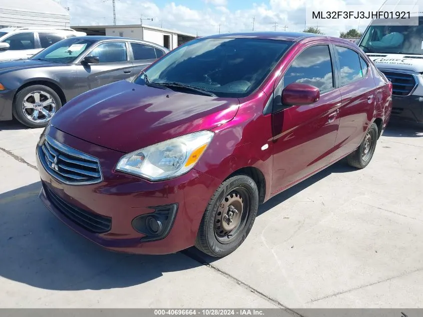 2018 Mitsubishi Mirage G4 Es VIN: ML32F3FJ3JHF01921 Lot: 40696664