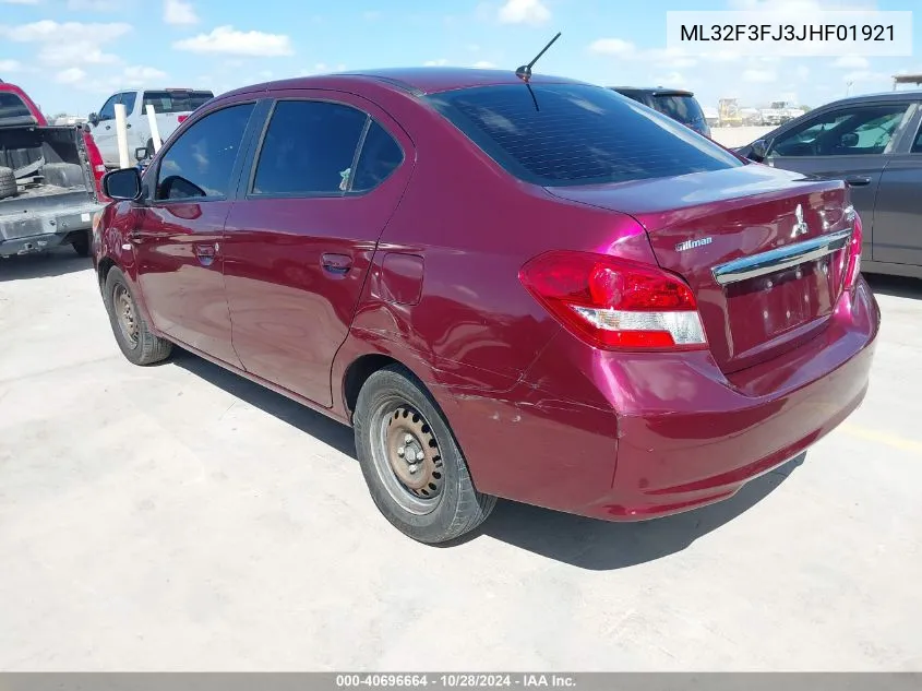 2018 Mitsubishi Mirage G4 Es VIN: ML32F3FJ3JHF01921 Lot: 40696664