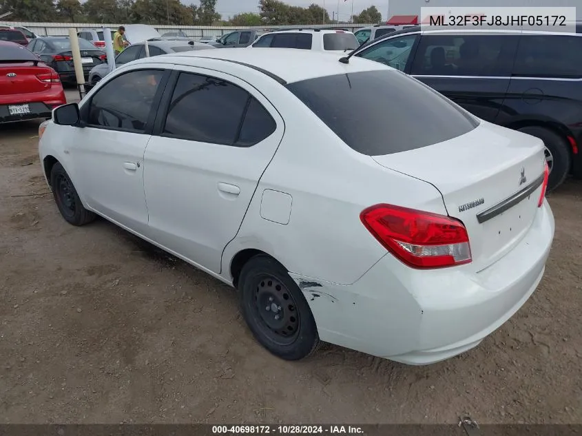 2018 Mitsubishi Mirage G4 Es VIN: ML32F3FJ8JHF05172 Lot: 40698172