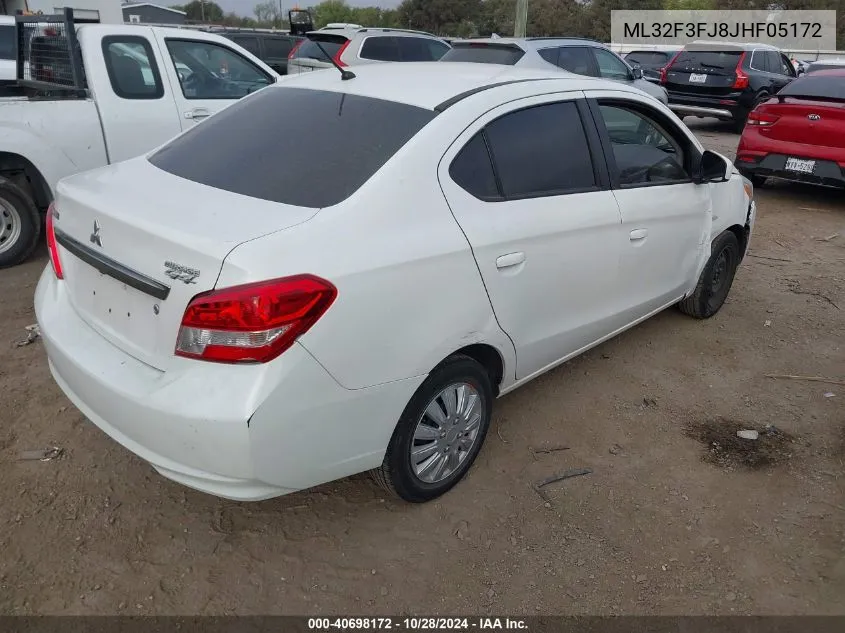 2018 Mitsubishi Mirage G4 Es VIN: ML32F3FJ8JHF05172 Lot: 40698172