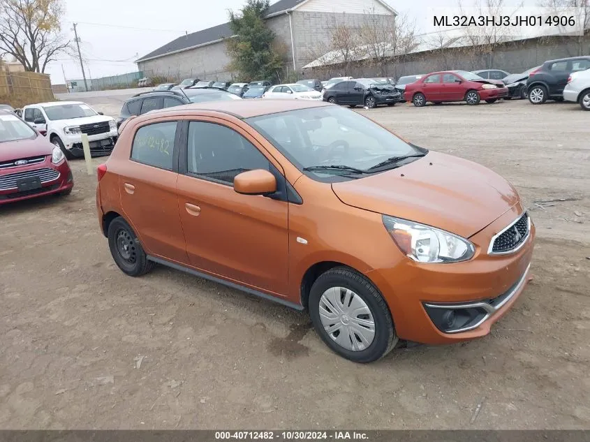 2018 Mitsubishi Mirage Es VIN: ML32A3HJ3JH014906 Lot: 40712482