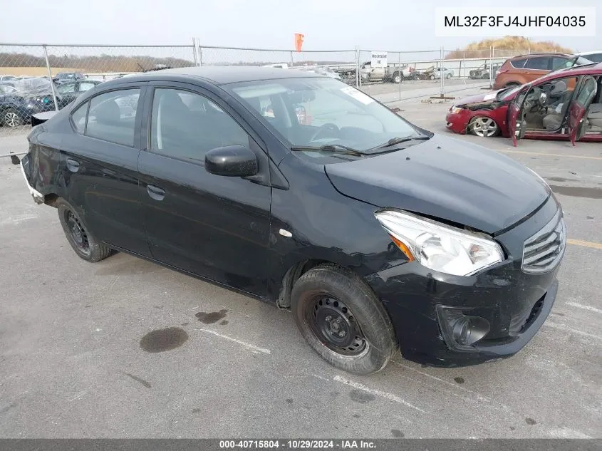 2018 Mitsubishi Mirage G4 Es VIN: ML32F3FJ4JHF04035 Lot: 40715804