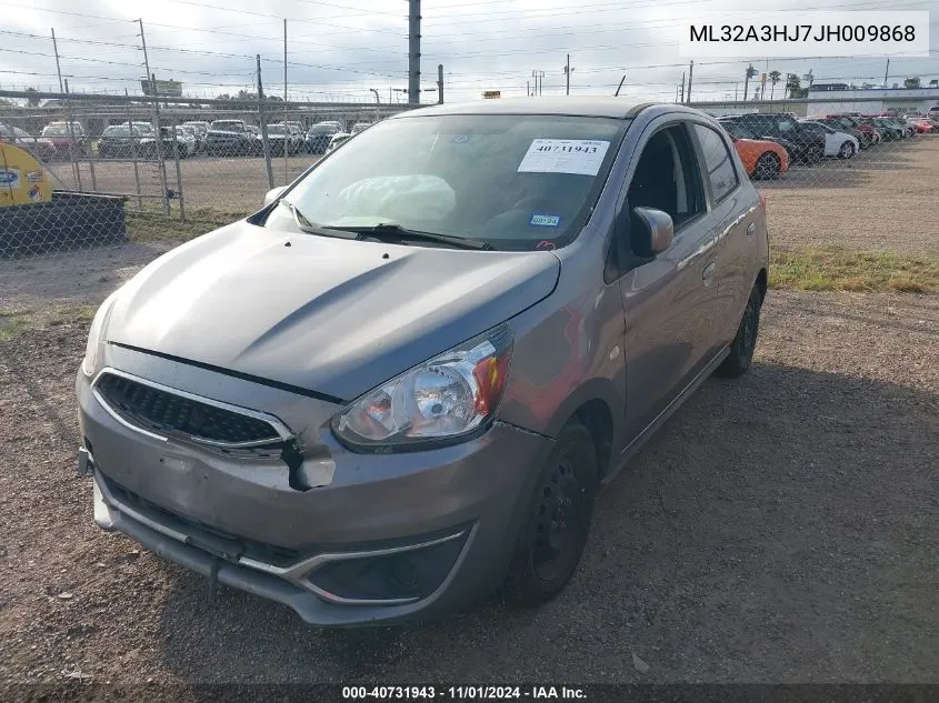 2018 Mitsubishi Mirage Es VIN: ML32A3HJ7JH009868 Lot: 40731943