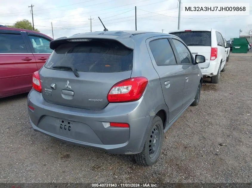 2018 Mitsubishi Mirage Es VIN: ML32A3HJ7JH009868 Lot: 40731943