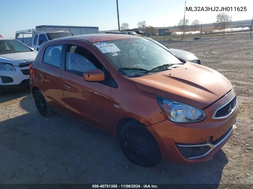 2018 Mitsubishi Mirage Es VIN: ML32A3HJ2JH011625 Lot: 40751385