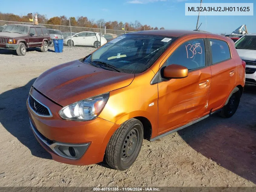 2018 Mitsubishi Mirage Es VIN: ML32A3HJ2JH011625 Lot: 40751385