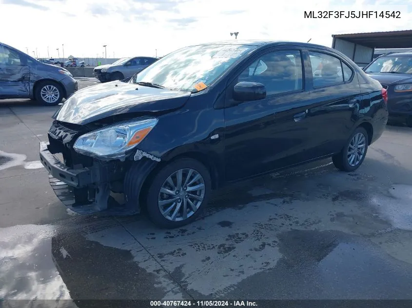 2018 Mitsubishi Mirage G4 Es VIN: ML32F3FJ5JHF14542 Lot: 40767424