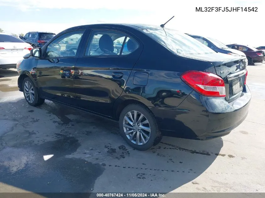 2018 Mitsubishi Mirage G4 Es VIN: ML32F3FJ5JHF14542 Lot: 40767424